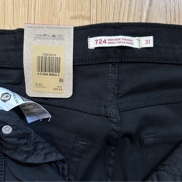 Levi's 724 31x32 High Rise Slim Straight Jeans - Picture 4 of 8